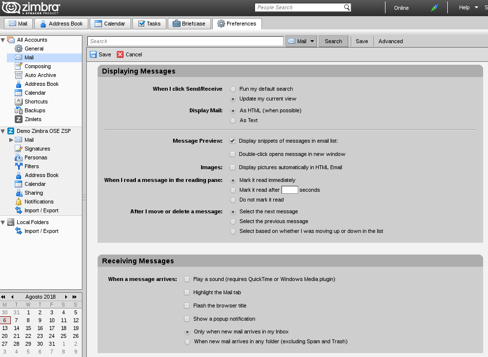 zimbra email client setup screenshot zimbra email client setup screenshot
